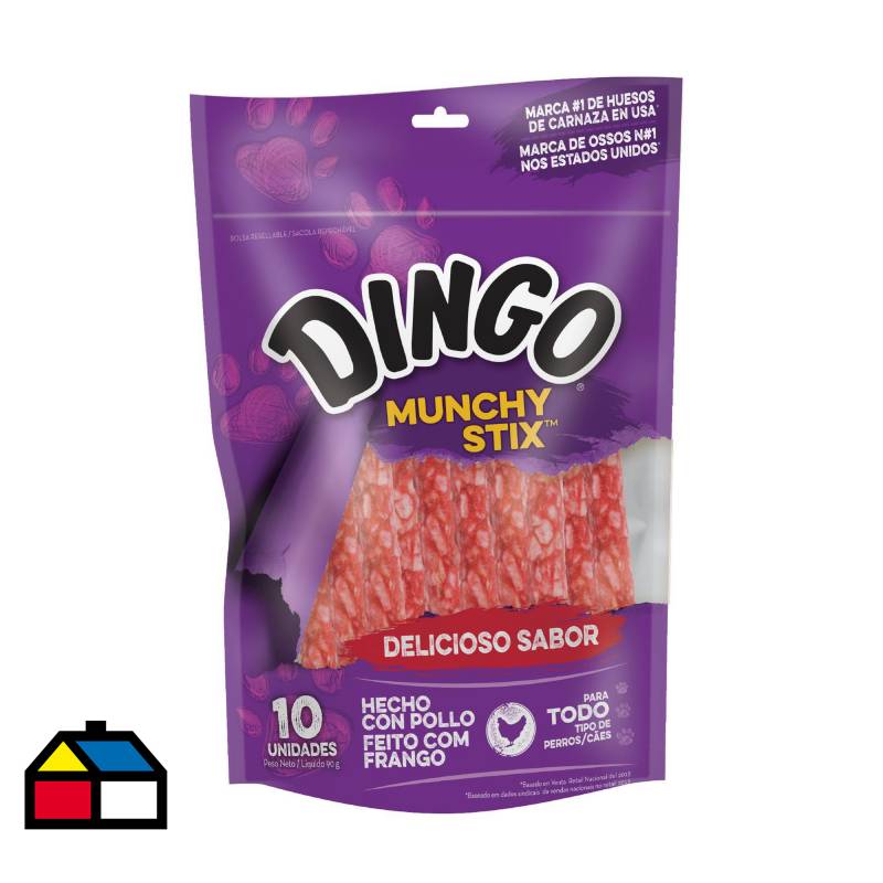 DINGO - Hueso palitos para perro 87 gr con carne en el centro