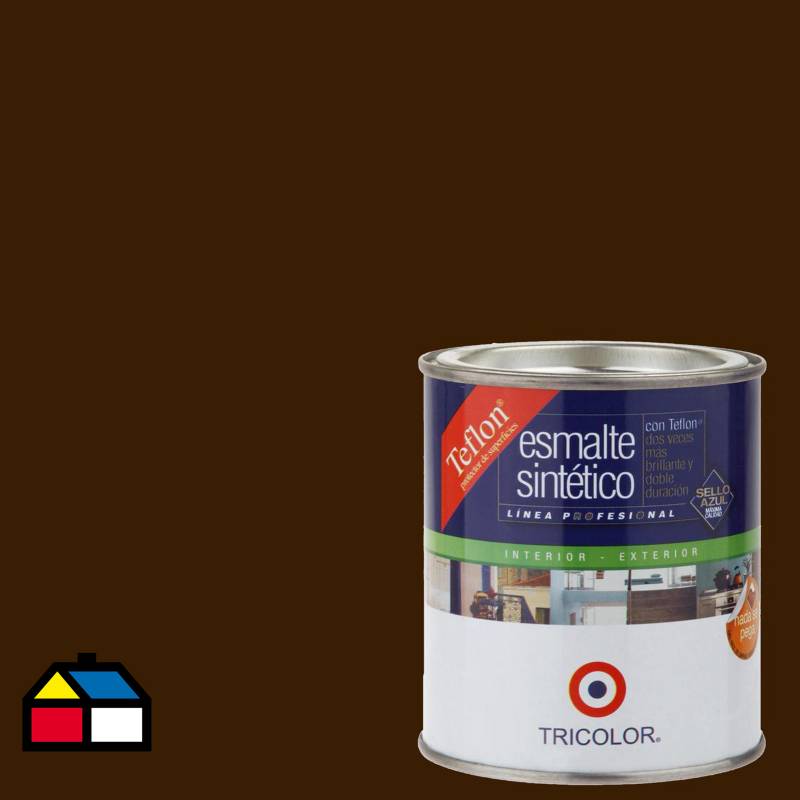 TRICOLOR - Esmalte sintético brillante 400 ml café moro