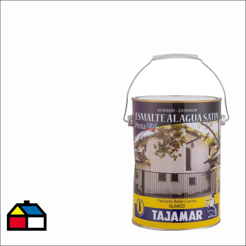 TAJAMAR - Esmalte al agua satinado blanco 1 gl