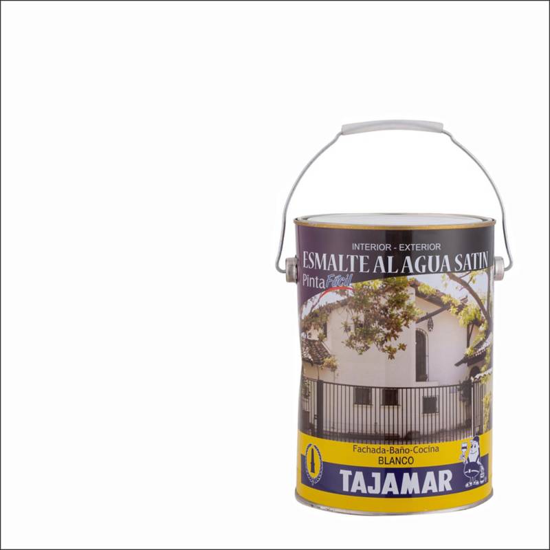 TAJAMAR - Esmalte al agua satinado blanco 1 gl