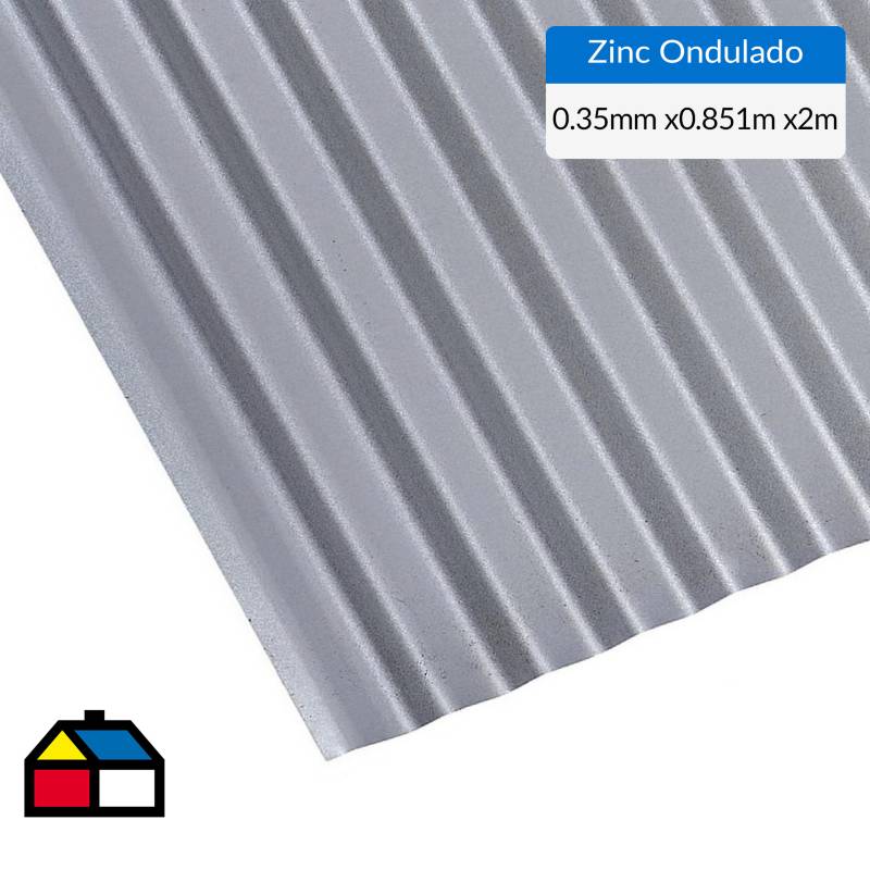 BOLKOW - 0.35x851x2000mm Plancha Acanalada Onda zinc gris Recubrimiento AZM150
