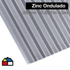 BOLKOW - 0.35x851x3000mm Plancha Acanalada Onda zinc gris Recubrimiento AZM150