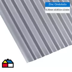 BOLKOW - 0.35x851x3660mm Plancha Acanalada Onda zinc gris Recubrimiento AZM150