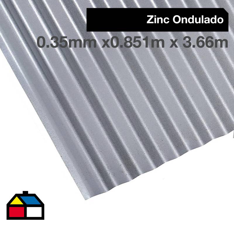 BOLKOW - 0.35x851x3660mm Plancha Acanalada Onda zinc gris Recubrimiento AZM150