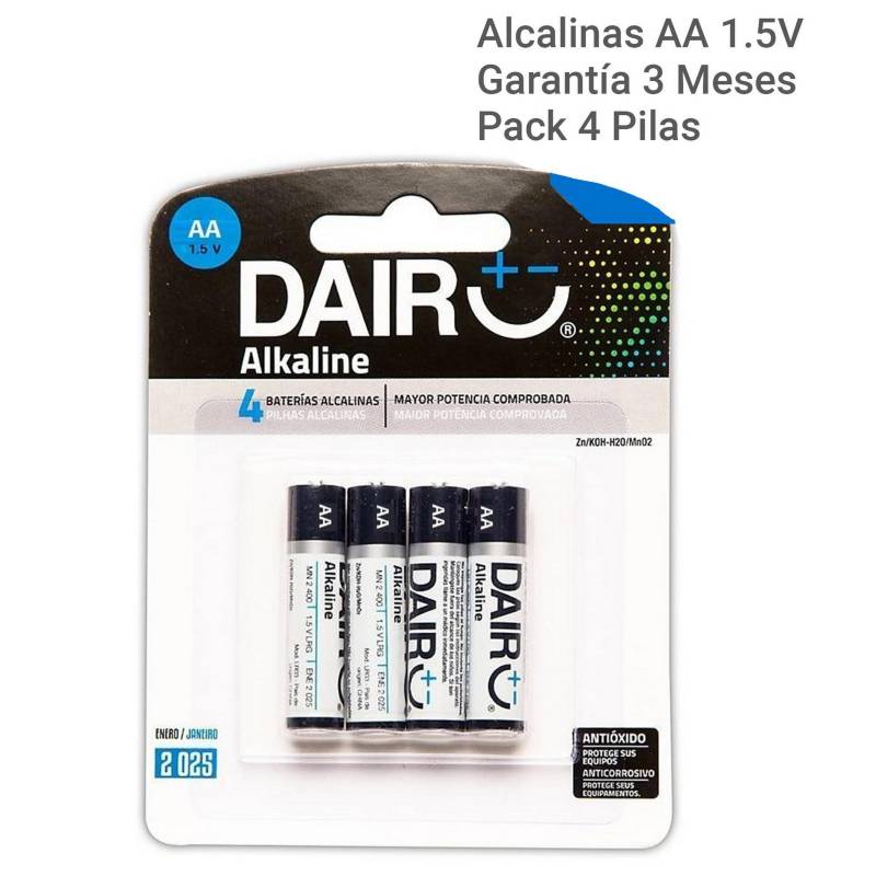 Pack de 4 pilas alcalinas AA 1.5V