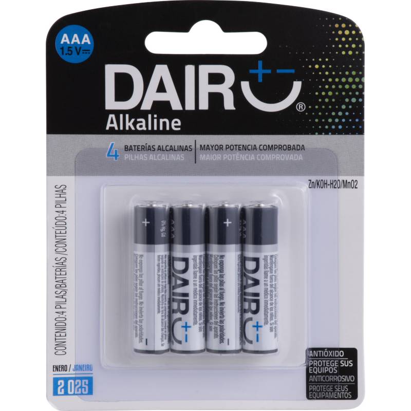 DAIRU - Pack de 4 pilas alcalinas AAA 1.5V