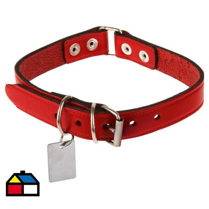 Collar para perro de cuero con placa - Sodimac.cl