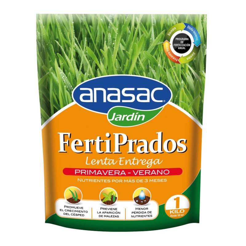 ANASAC - Fertilizante para césped Fertiprados Lenta Entrega Prim-Ver 1kg bolsa