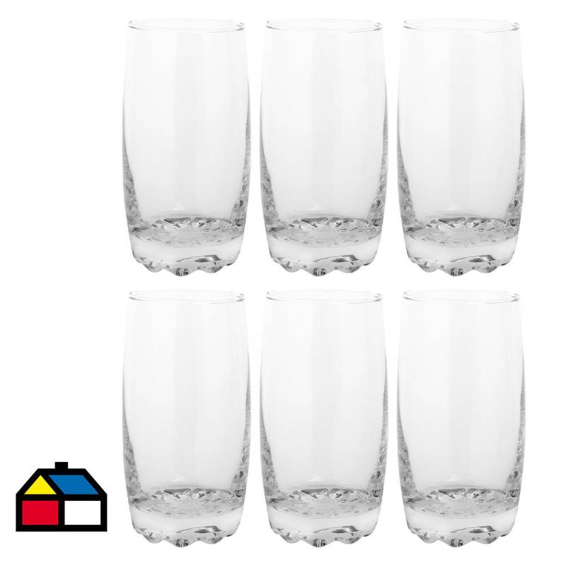 ALLEGRA - Set vasos de vidrio 344 ml Whisky 6 unidades
