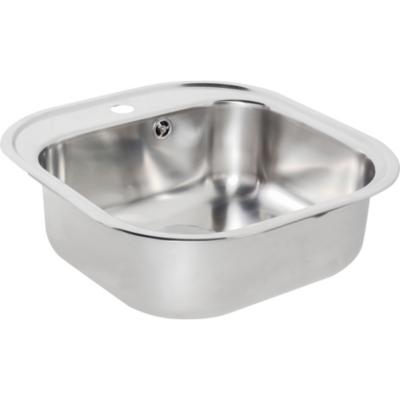 Lavaplatos para Cocina Sencillo Sobreponer 46,5x48,5 cm 1 Poceta Acero  Inoxidable 