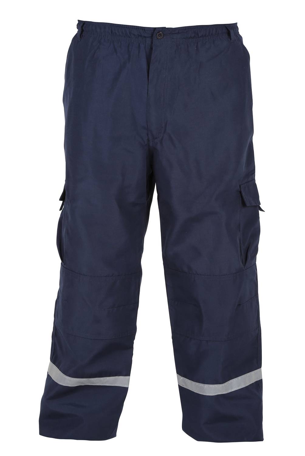 ALASKA - Pantalón de trabajo cargo multibolsillos, poplin azul marino talla m