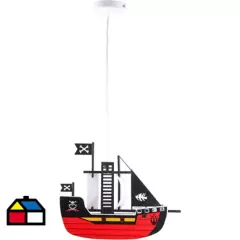 TEMPORA - Lámpara colgante infantil 120 cm 60 W Barco pirata
