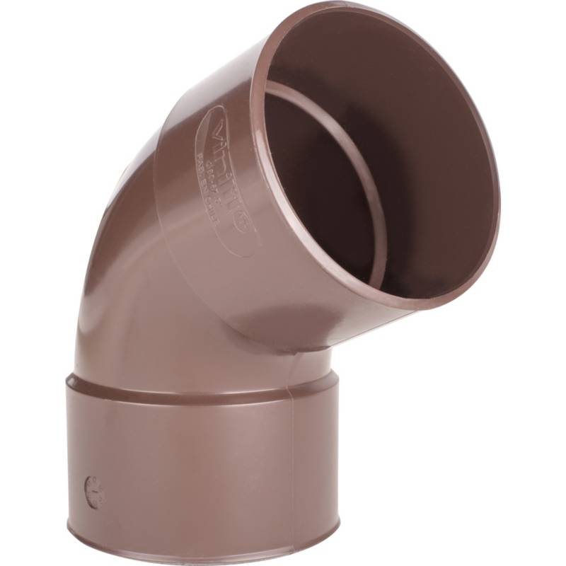 GENERICO - Codo P25 de 67,5° PVC para tubo bajada, marrón