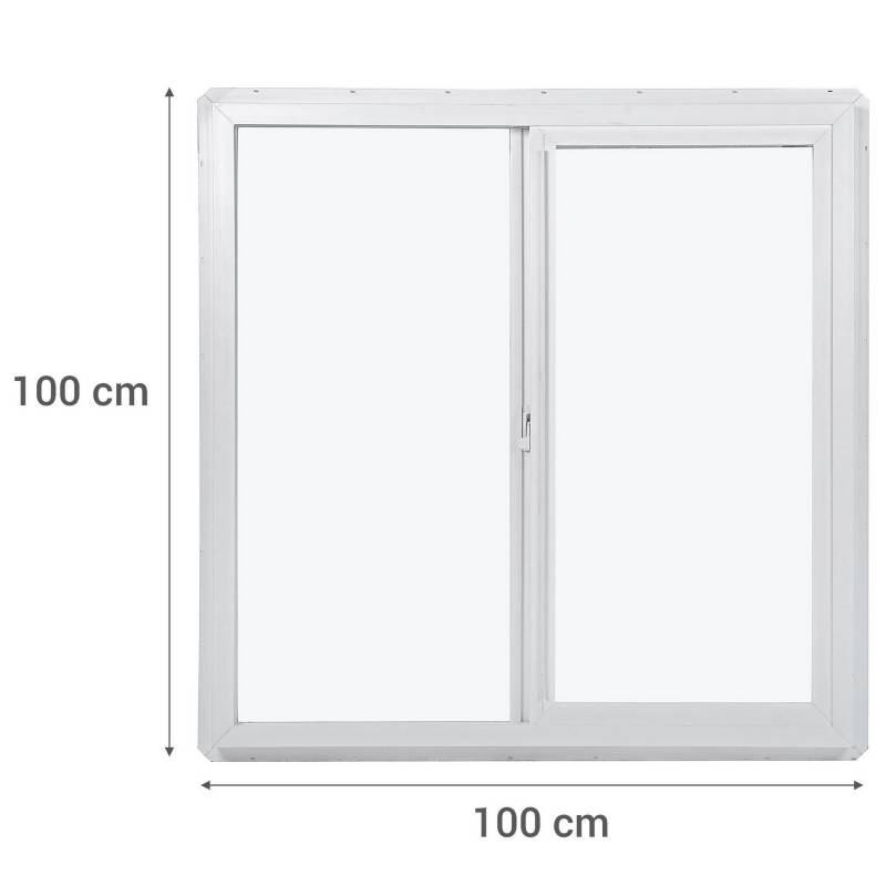Ventana PVC 100x100 cm monolítico blanco corredera