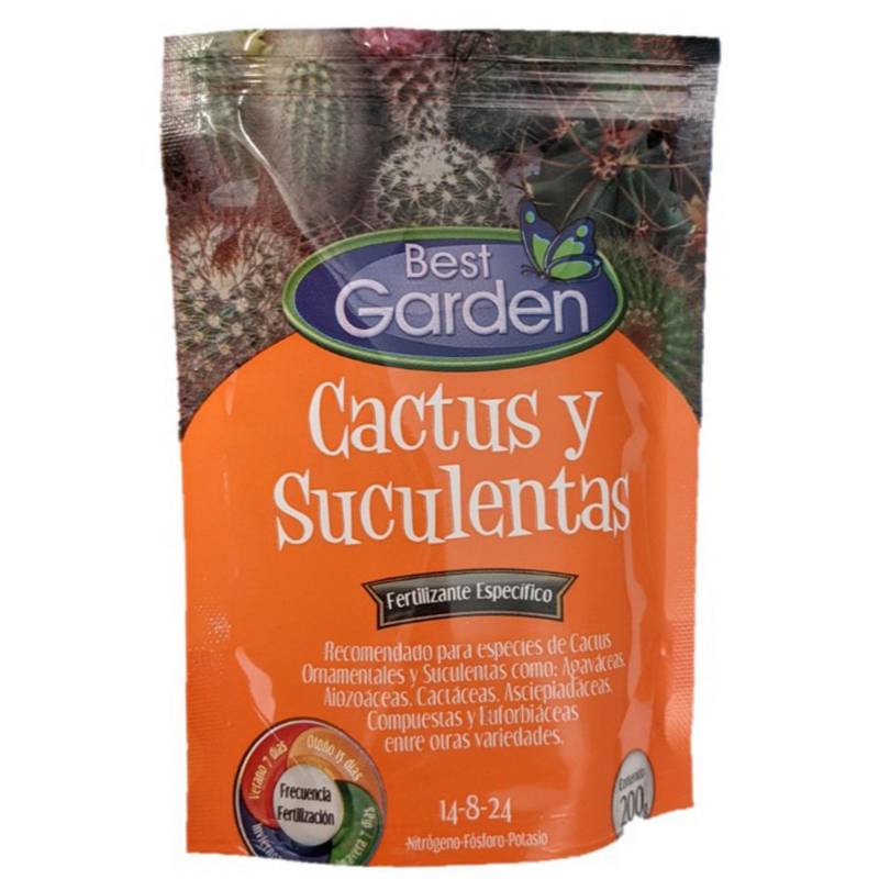 BEST GARDEN - Fertilizante para cactus y suculentas 200 gr bolsa