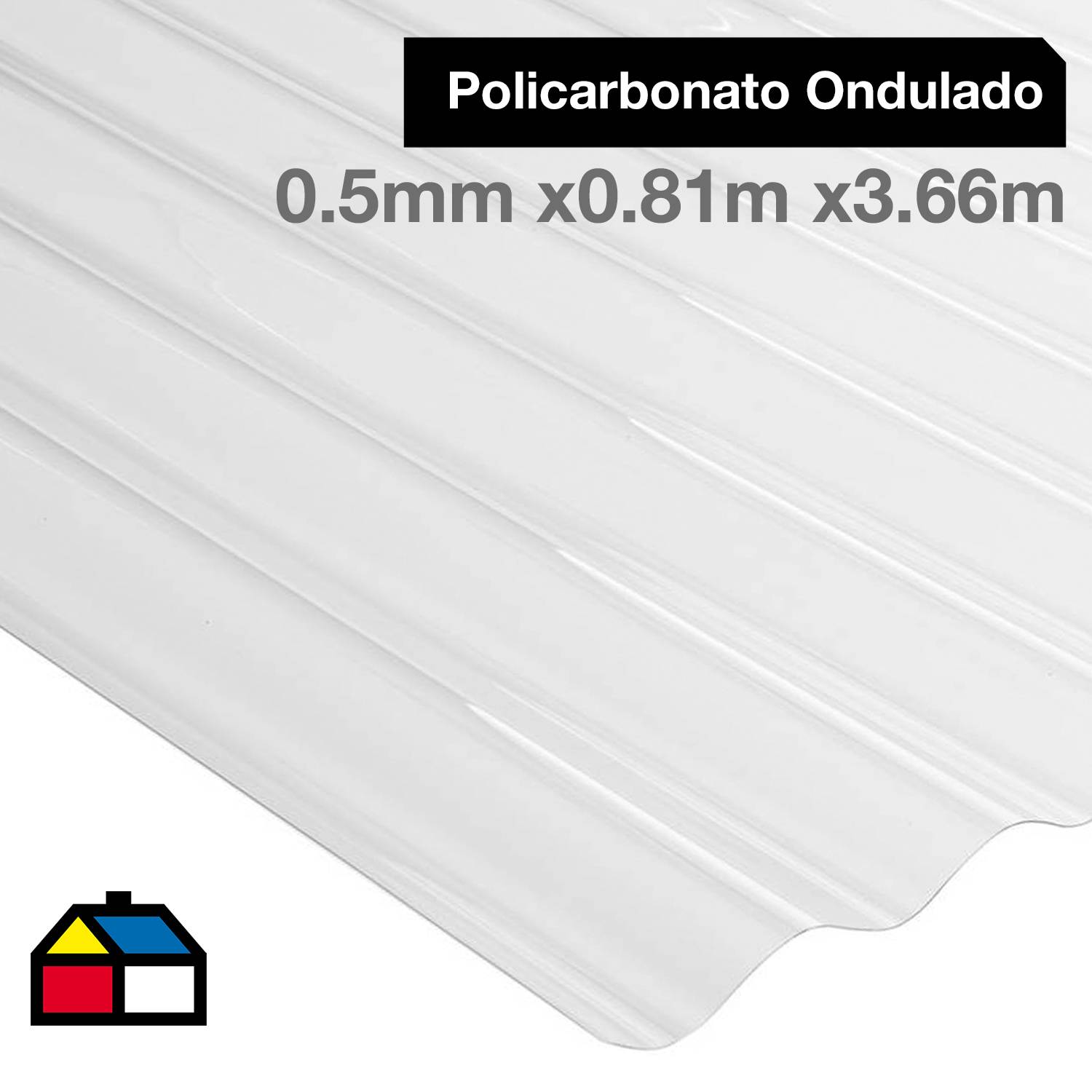 Policarbonato Ondulado Cafe 0.5 mm 0.81 x 2.50 m