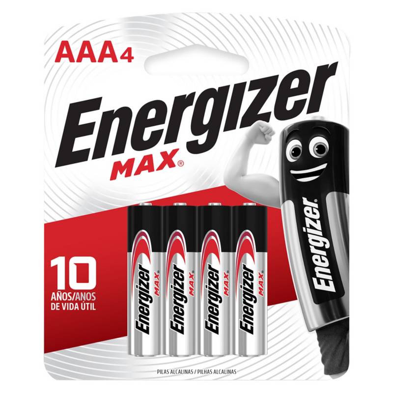 ENERGIZER - Pack de 4 pilas alcalinas AAA 1.5V