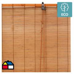 JUST HOME COLLECTION - Cortina enrollable bambú 100x100 cm café