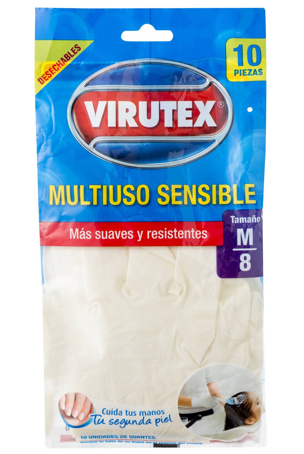 VIRUTEX - Guantes baño y lavandería talla m manga alargada 
