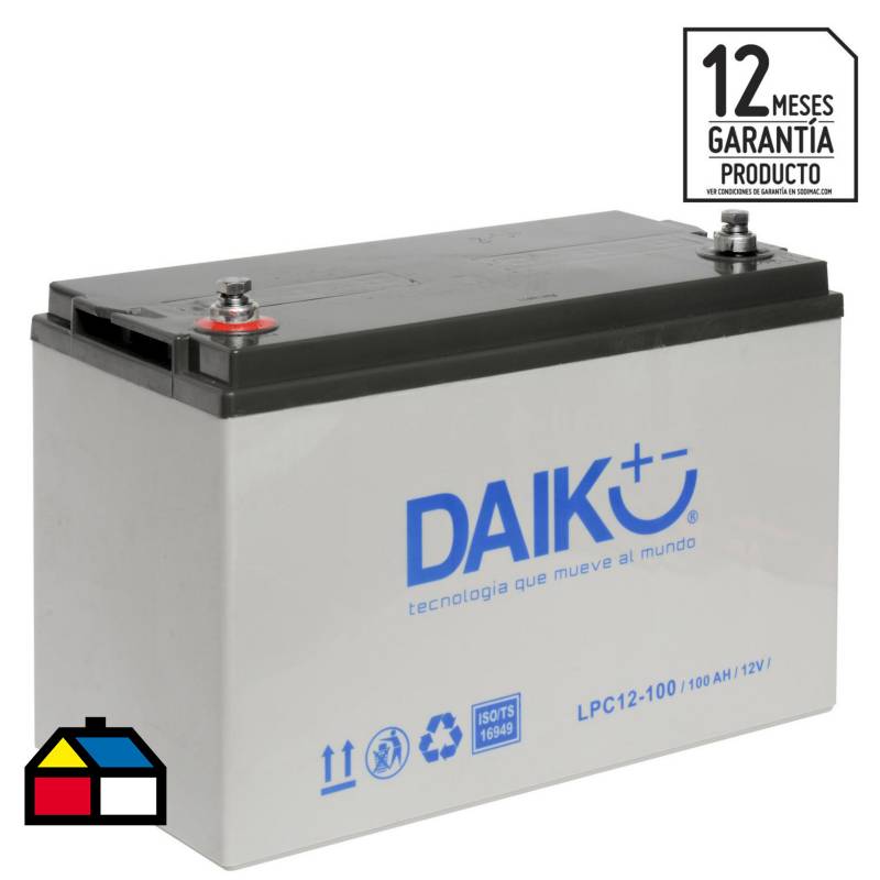 DAIRU - Batería de ciclo profundo 100 A positivo izquierdo