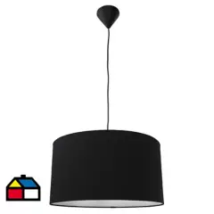 JACFELAY - Lámpara de colgar tela Cilindro Negro