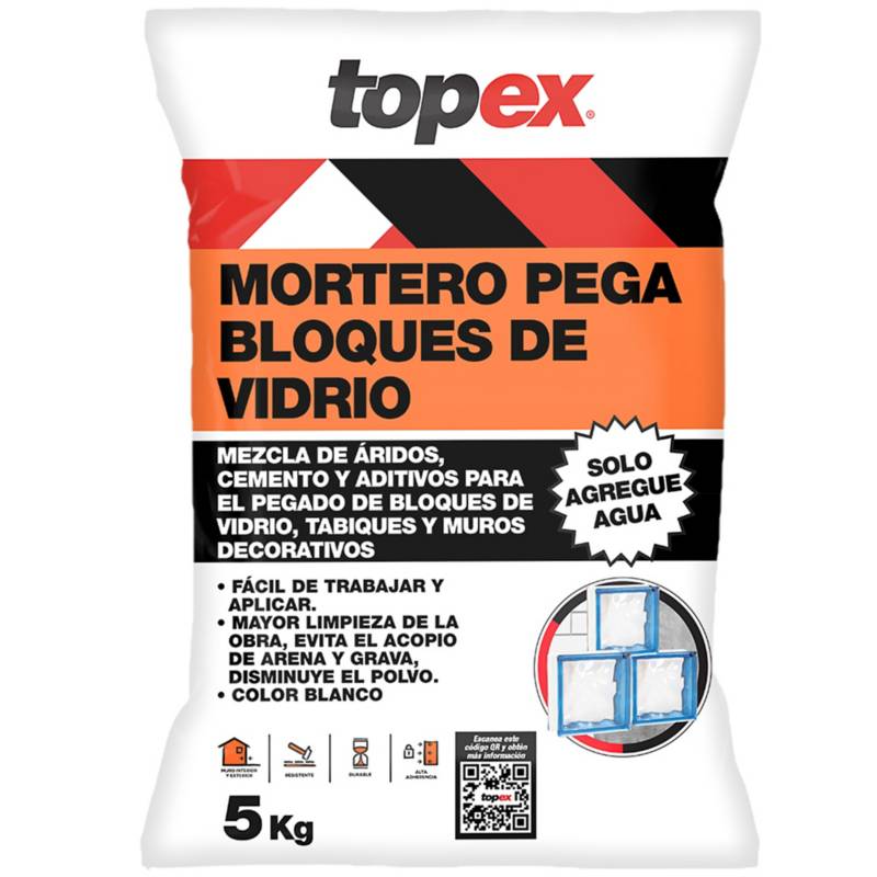 TOPEX - Bolsa 5 kilos Topex pega bloques de vidrio