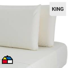 JUST HOME COLLECTION - Sábana 144 hilos beige king.