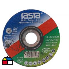 RASTA - Disco de corte para acero inoxidable 4,5"