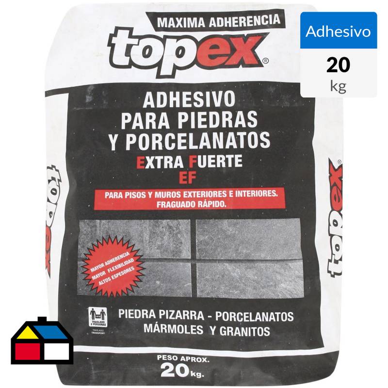 TOPEX - Adhesivo piedra piso/muro superficie rigida/flexible 20kg