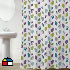 JUST HOME COLLECTION - Cortina de baño Hojas poliéster 180x178 cm