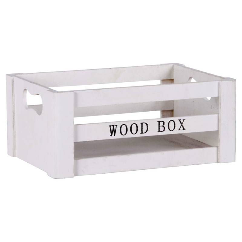 HOMY - Caja decorativa 12,3x29,5 cm madera blanco