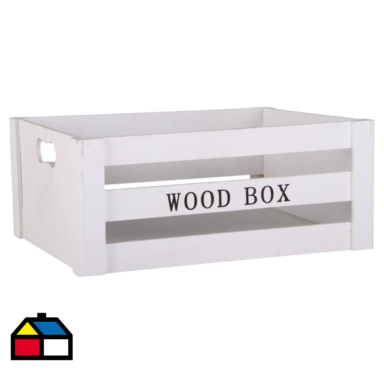 Caja decorativa Wood 37,5x15,3 cm blancas.