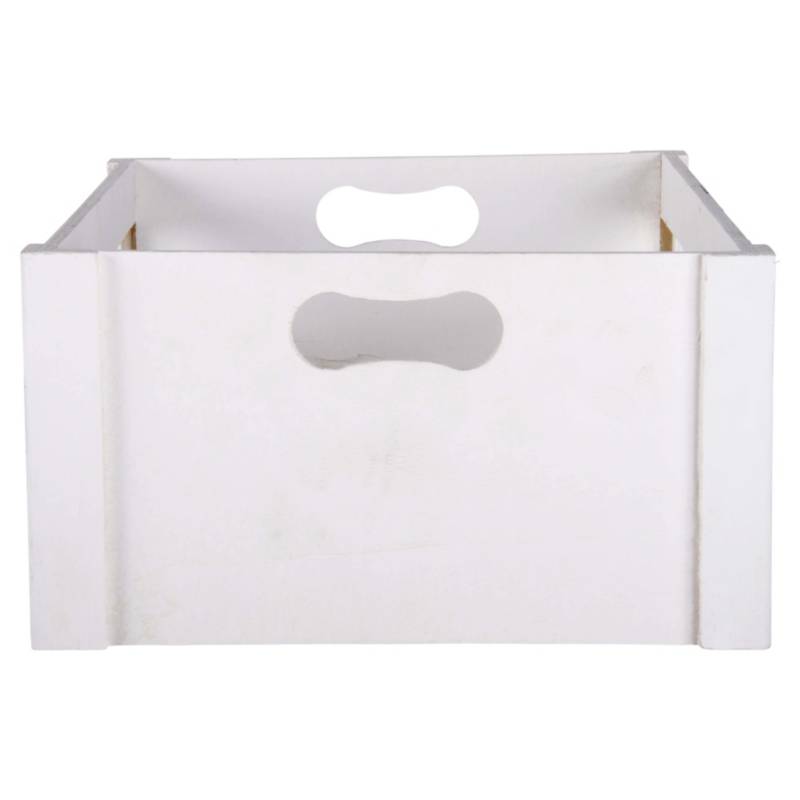 Caja decorativa Wood 37,5x15,3 cm blancas.