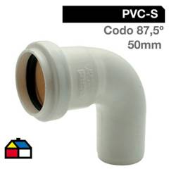 TIGRE - Codo 87,5o PVC-S Bco c/goma 50mm Blanco 1u