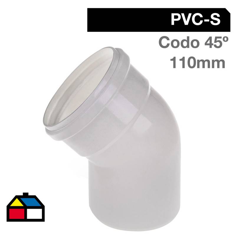 TIGRE - Codo 45o PVC-S Bco c/goma 110mm Blanco 1u