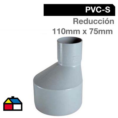 Reducción PVC-S Bco c/goma 110mm x 75mm Blanco 1u