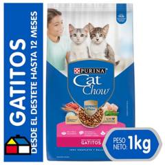 CAT CHOW - Alimento seco para gatito 1 kg carne y leche.