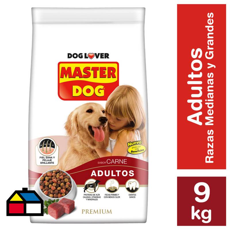 MASTER DOG - Alimento seco para perro adulto mediano/grande 9 kg carne
