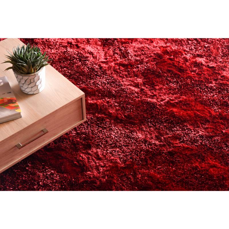 JUST HOME COLLECTION - Alfombra shaggy ondas 160x230 cm rojo