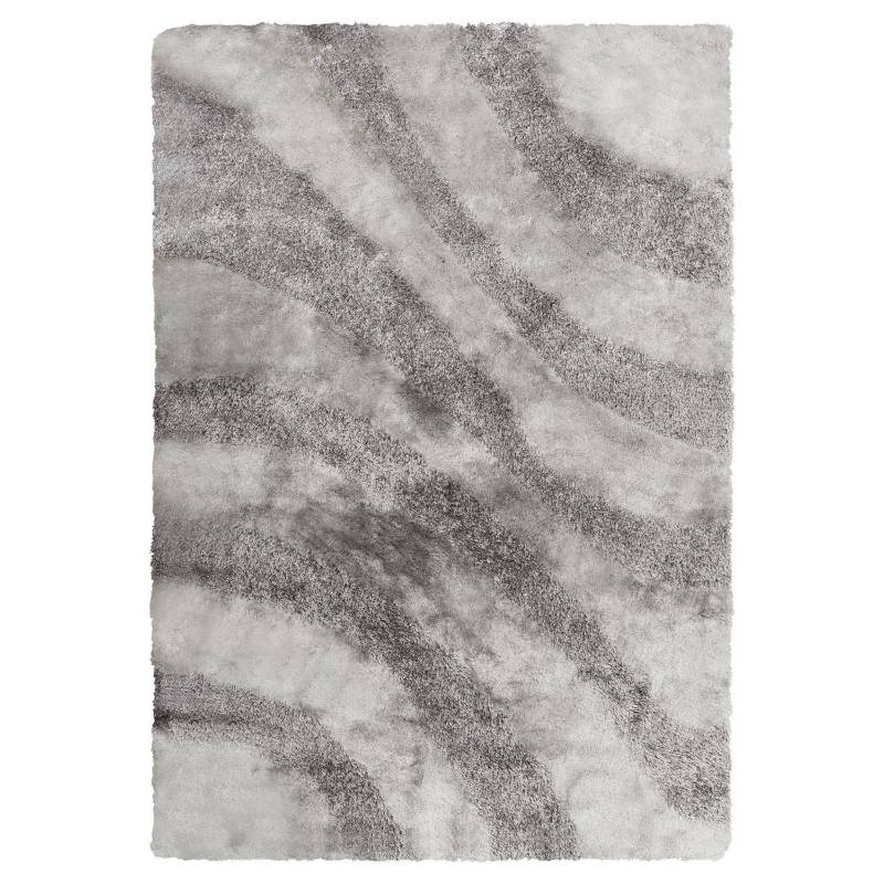 JUST HOME COLLECTION - Alfombra shaggy ondas 120x170 cm gris.