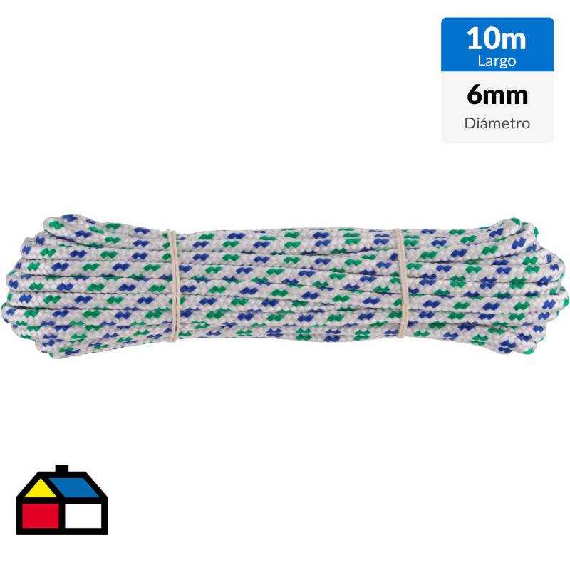 FIXSER - Cuerda de polipropileno trenzado 6 mm x 10 m