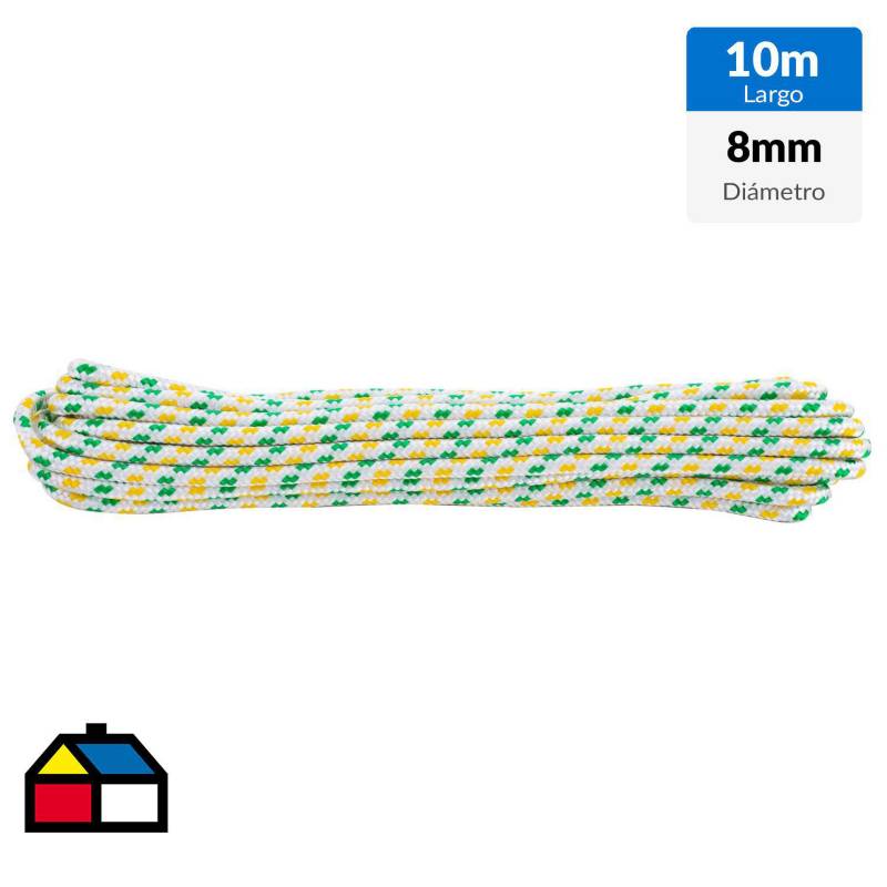FIXSER - Cuerda de polipropileno trenzado 8 mm x 10 m
