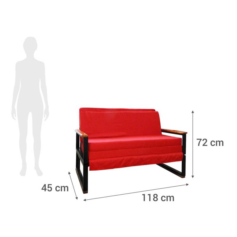 Sofá Futón Cama Ranco Rojo – Recutex