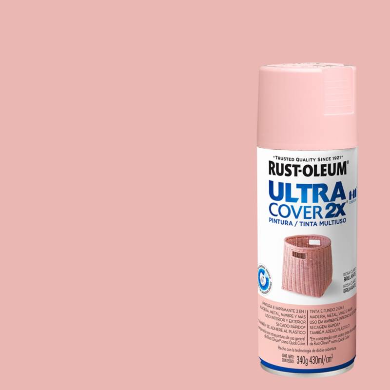 RUST OLEUM - Pintura en spray brillante 340 gr rosado claro