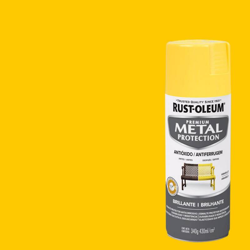 RUST OLEUM - Pintura anticorrosiva en spray mate 340 gr amarillo sol