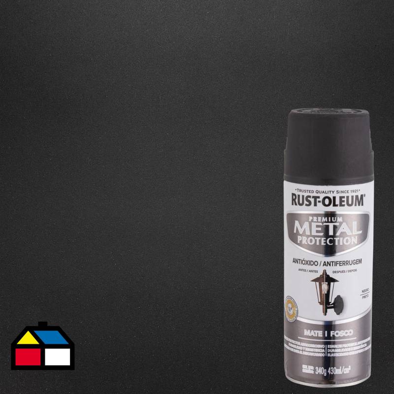 RUST OLEUM - Pintura anticorrosiva en spray mate 340 gr negro
