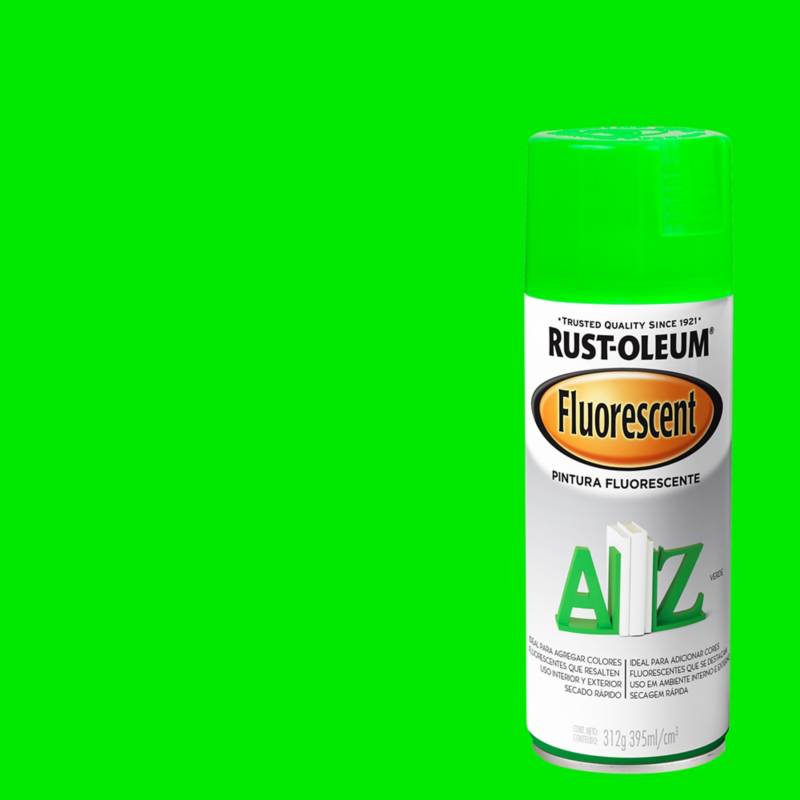 RUST OLEUM - Pintura en spray fluorescente 312 gr verde