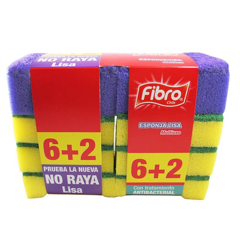 FIBRO CHILE - Set de esponjas multiuso 8 unidades