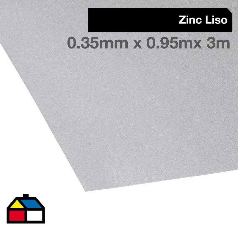 GENERICO - 0.35 x 950 x 3000 mm. Plancha Lisa. Zinc Recubrimiento AZM150