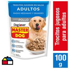 MASTER DOG - Alimento húmedo para perro adulto 100 gr pollo y vegetales